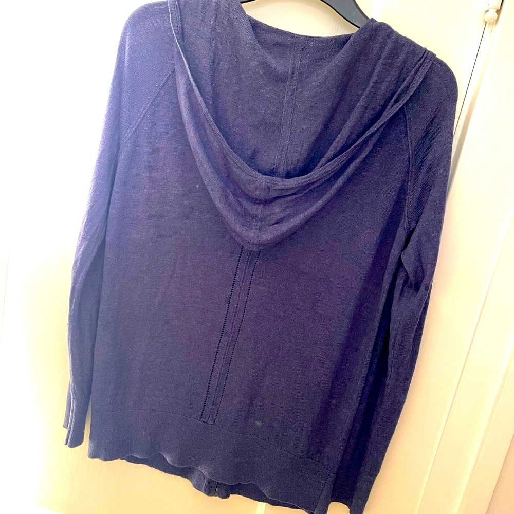 Tahari Hoodie Lightweight Linen Style M